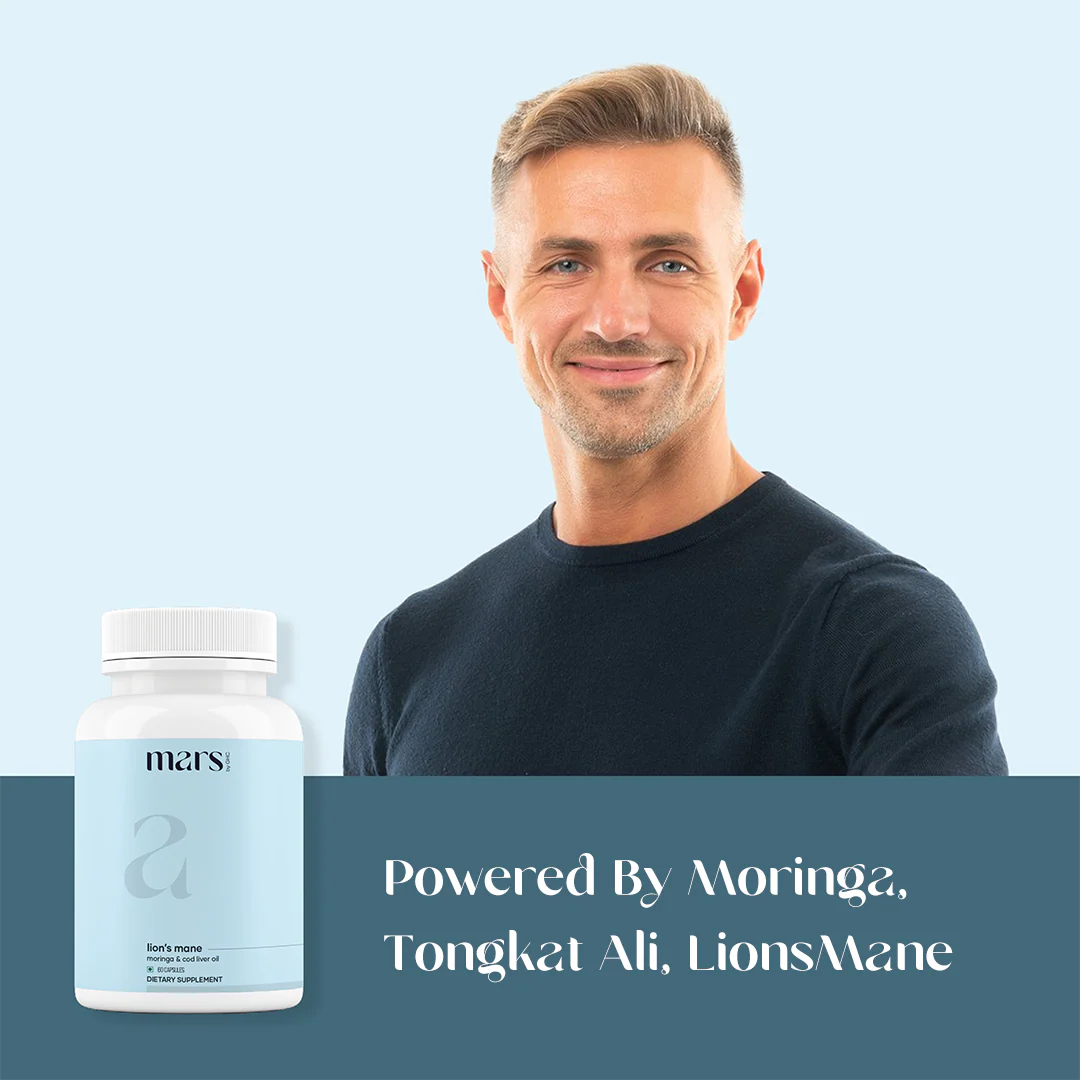 Mars Pure Lion's Mane Caps: Powered with Moringa, Tongkat Ali & Cod Liver Oil (60 N) - Image 8